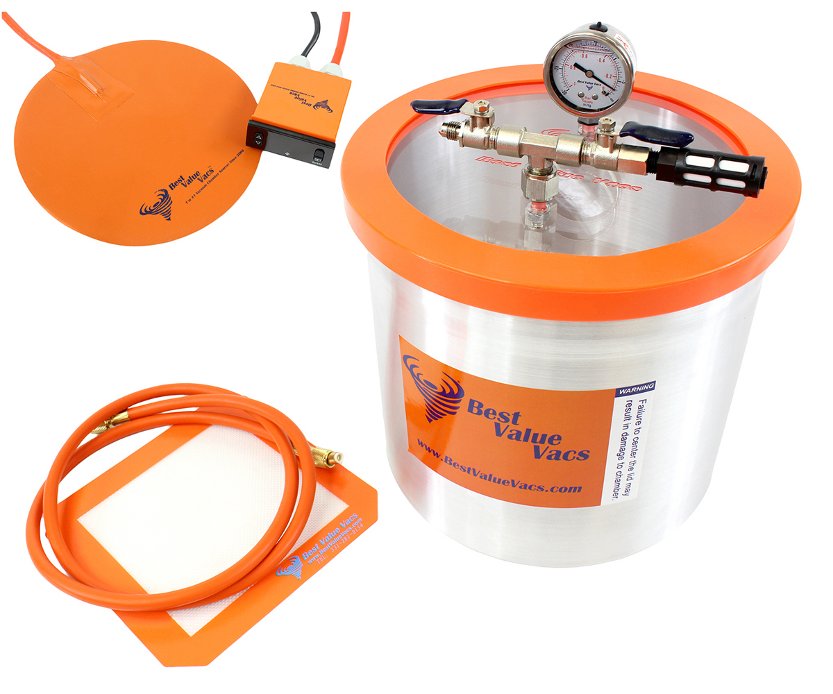 Best Value Vacs 3 Gallon Aluminum Vacuum Chamber with 9" Digital Heat