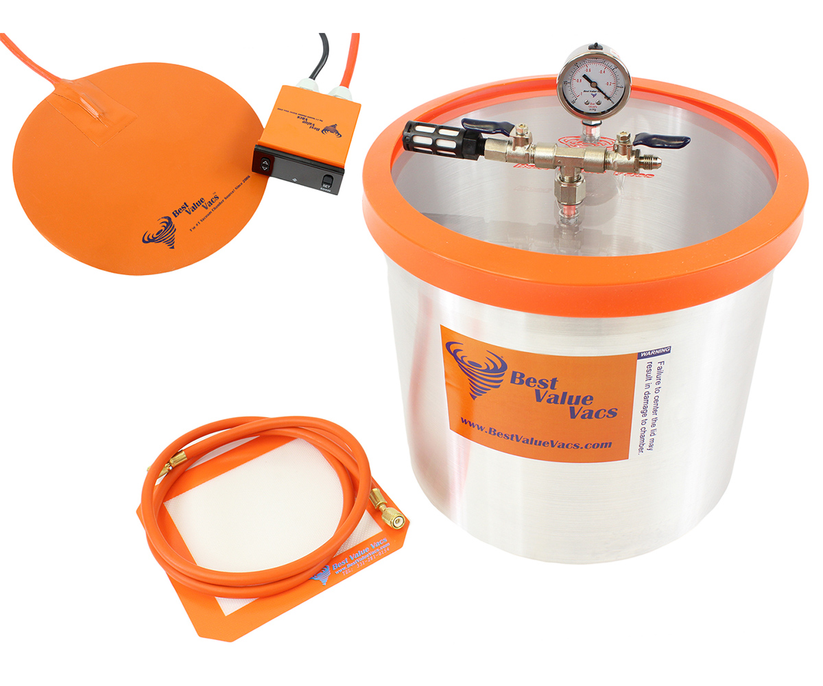 Best Value Vacs 5 Gallon Aluminum Vacuum Chamber with 10" Digital Heat