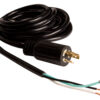 Power Cord, 8', w/4" Stripped Lead, 277V, NEMA L7-15P, AWG 16/3