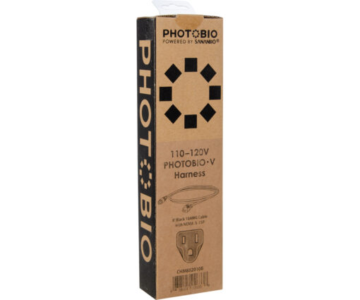 PHOTOBIO V Black Cable Harness, 18AWG, 110-120V, w/5-15P, 8'
