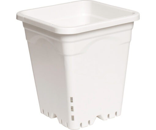 Active Aqua 9" x 9" Square White Pot, 10" Tall, case of 24 - Image 2