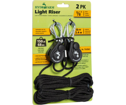 Hydrofarm Light Riser Hanging System w/Push Button Release, 1/8" - Image 2