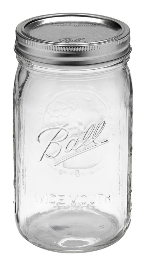 Ball Jar, 32 oz (One Quart) Wide Mouth, Case of 12