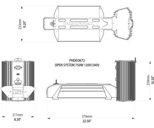 Phantom 50 Series, DE Open Lighting System, 750W, 120V/240V - Image 2