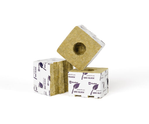 Grodan Gro Block Improved GR7.5 Med 4", 4" x 4" x 3" hole, loose on pallet