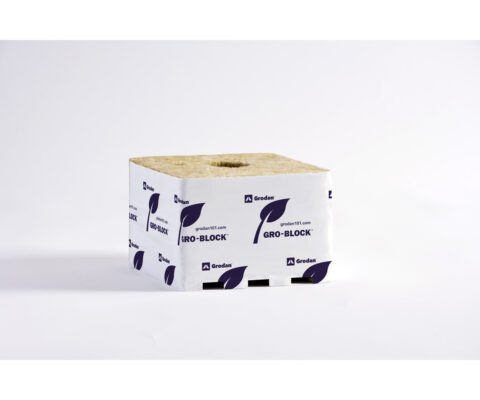 Grodan Gro-Block Improved Jumbo, 6" x 6" x 4" w/Hole, (qty 704 blocks loose on pallet)